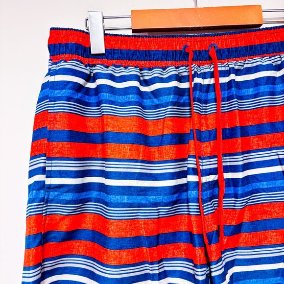 OLD NAVY Men’s red & blue striped swim shorts | Large * - Picture 2 of 7